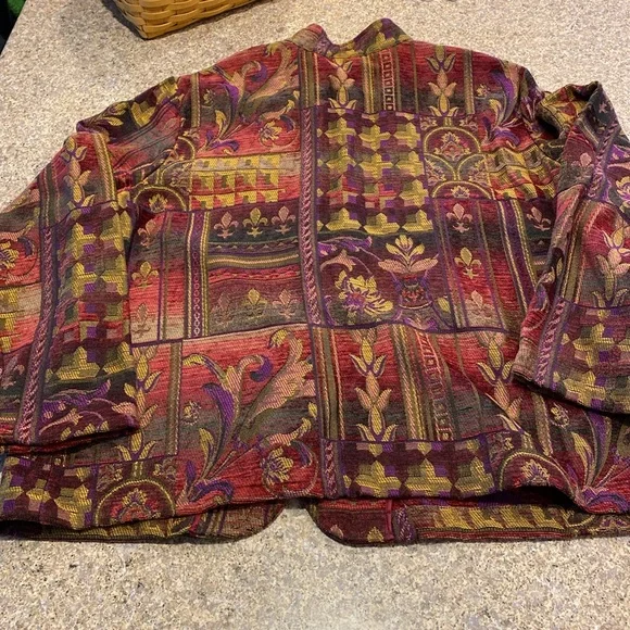 Coldwater Creek Blazer Jacket XL Zip Up Floral - Picture 7 of 13